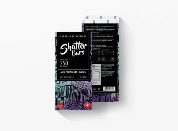 Euphoria Extractions – 500mg Shatter Bar – Milk Chocolate (Sativa) | Herb Heaven Canada
