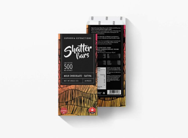 Euphoria Extractions – 500mg Shatter Bar – Milk Chocolate (Sativa) | Herb Heaven Canada