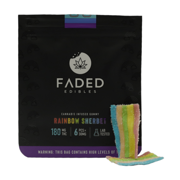 Faded Edibles – Rainbow Sherbet – 180mg | Herb Heaven Canada