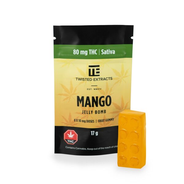 Twisted Extracts- Mango Jelly bomb – SATIVA – 80MG THC | Herb Heaven Canada