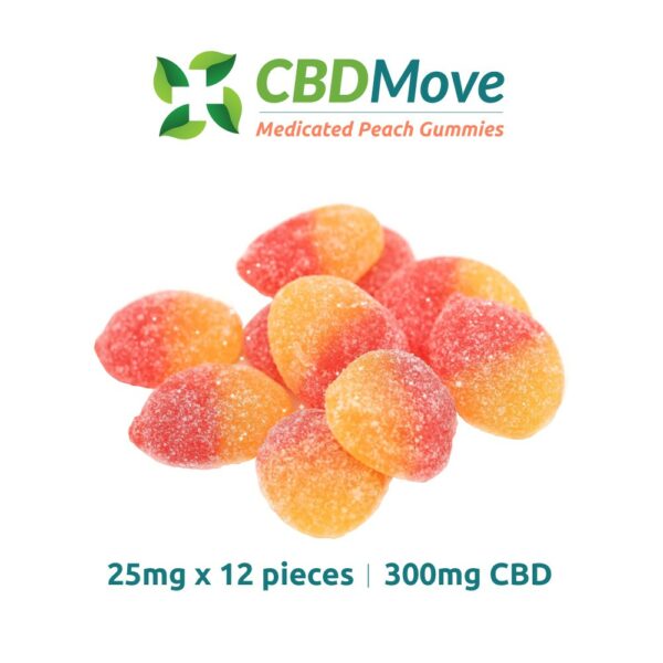 CBD Move – CBD Gummies – Vegan Peaches – 100mg | Herb Heaven Canada