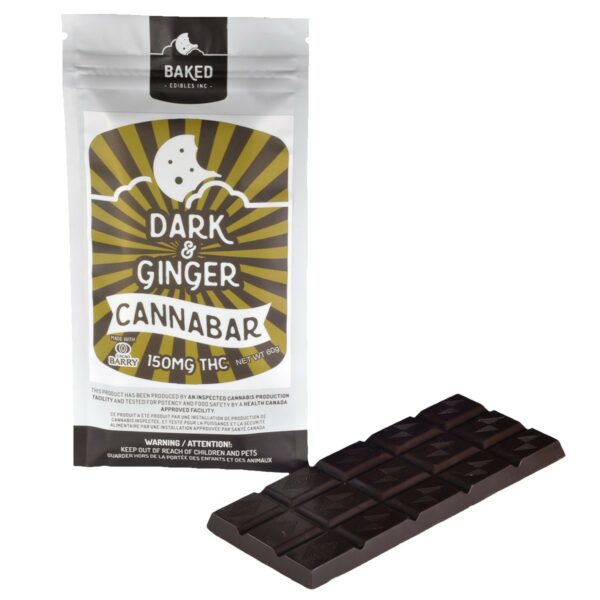 Baked Edibles – Chocolate Bar – Dark & Ginger 150mg THC | Herb Heaven Canada