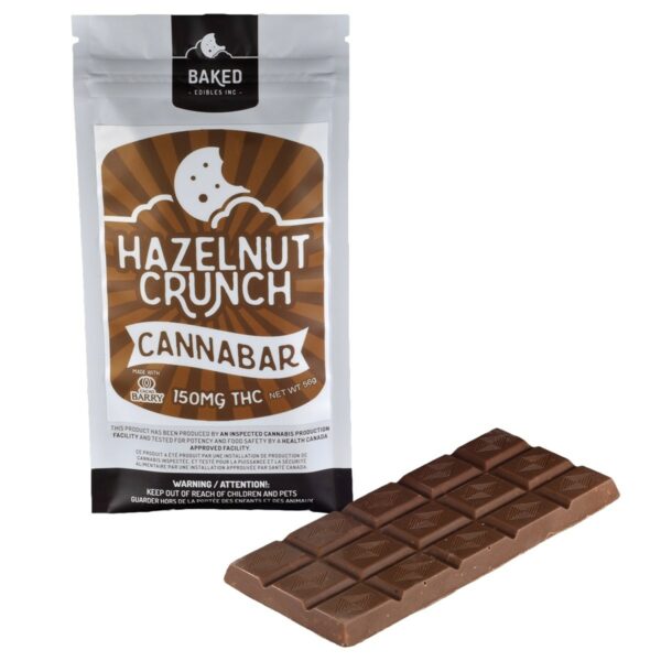 Baked Edibles – Chocolate Bar – Hazelnut Crunch 150mg THC | Herb Heaven Canada