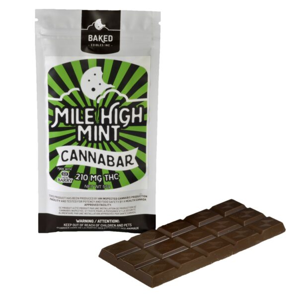 Baked Edibles – Mile High Mint Cannabar 210mg THC | Herb Heaven Canada