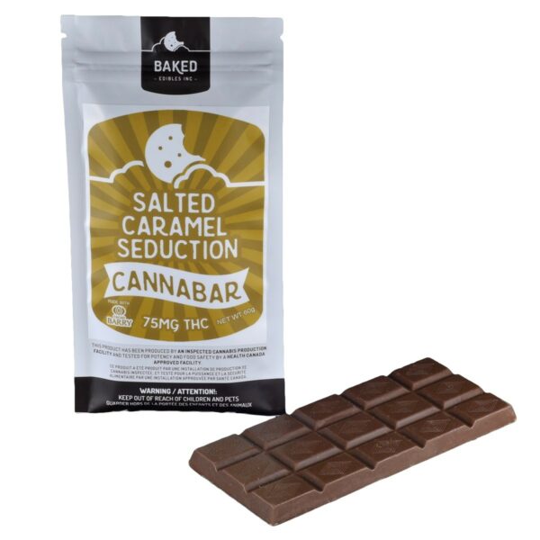 Baked Edibles – Chocolate Bar – Salted Caramel Seduction 75mg THC | Herb Heaven Canada