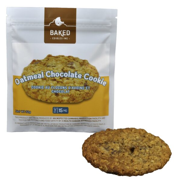 Baked Edibles – Cookie – Oatmeal Chocolate 15mg THC | Herb Heaven Canada