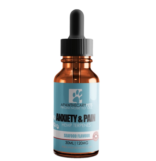 Apawthecary Pets – Anxiety & Pain Tincture – Seafood Medley Flavour 120mg | Herb Heaven Canada