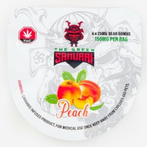 The Green Samurai – Peach Gummies – 150mg | Herb Heaven Canada