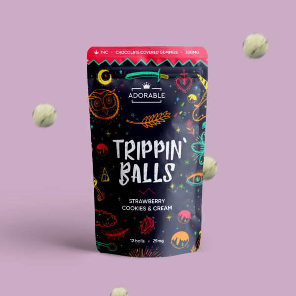 Adorable – Trippin’ Balls – Strawberry Cookies & Cream – 300mg | Herb Heaven Canada