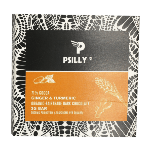 Psilly – Dark Chocolate Bar – Ginger & Turmeric | Herb Heaven Canada