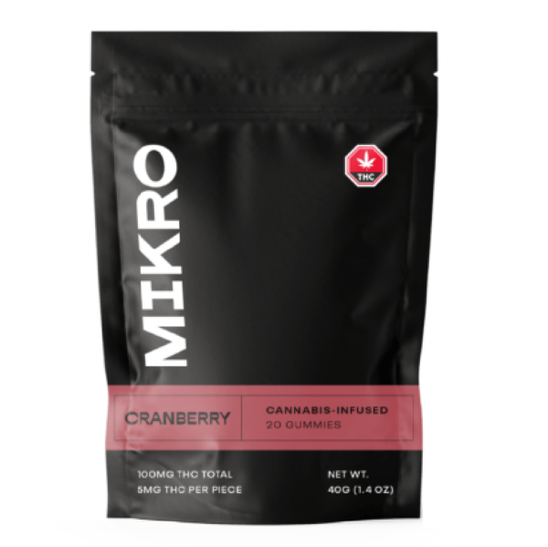 Mikro – THC Gummies – 100mg THC – Cranberry | Herb Heaven Canada