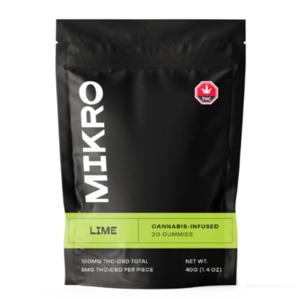 Mikro – 1:1 THC/CBD Gummies – 100mg – Lime | Herb Heaven Canada