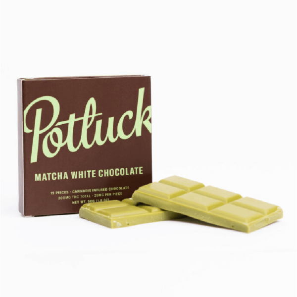 Potluck – Infused Chocolate – Matcha White Chocolate – 300mg THC | Herb Heaven Canada