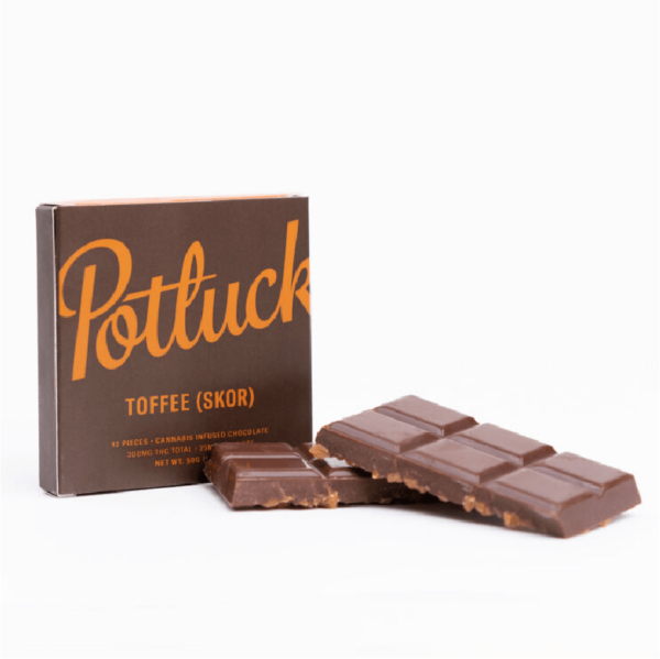 Potluck – Infused Chocolate – Toffee (Skor) – 300mg THC | Herb Heaven Canada