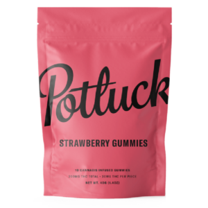 Potluck Extracts – Strawberry Gummies – 200mg THC | Herb Heaven Canada