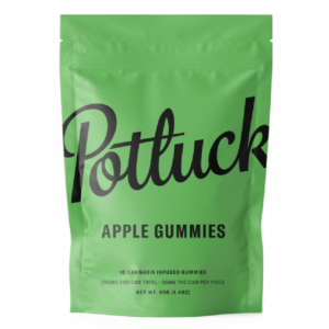 Potluck Extracts – Apple Gummies (1:1) – 100mg THC / 100mg CBD | Herb Heaven Canada