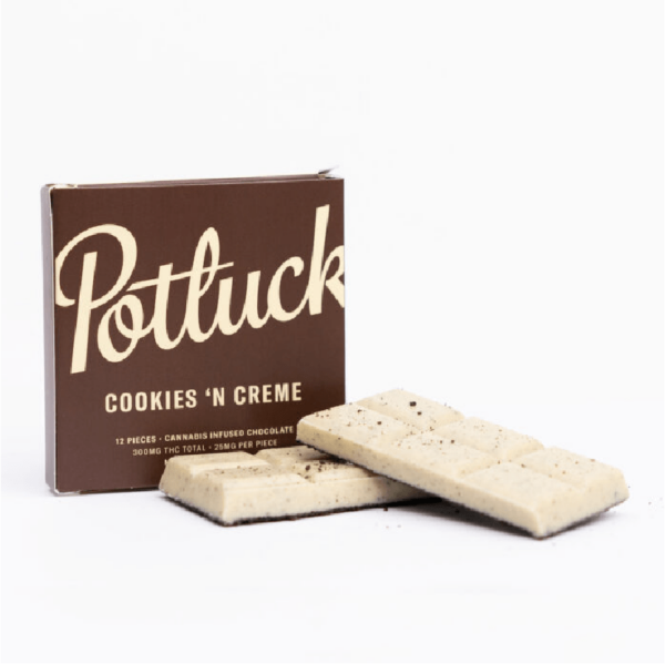 Potluck – Infused Chocolate – Cookies & Cream – 300mg THC | Herb Heaven Canada