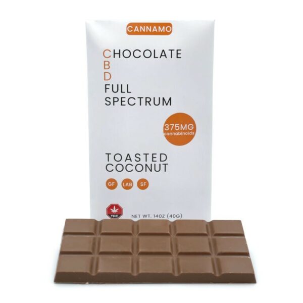 Cannamo – Full Spectrum CBD Chocolate – 375mg – Toasted Coconut | Herb Heaven Canada